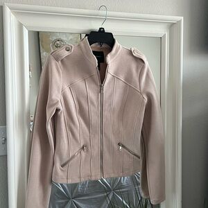 Ballerina pink jacket with silver zipper and epilets SZ S